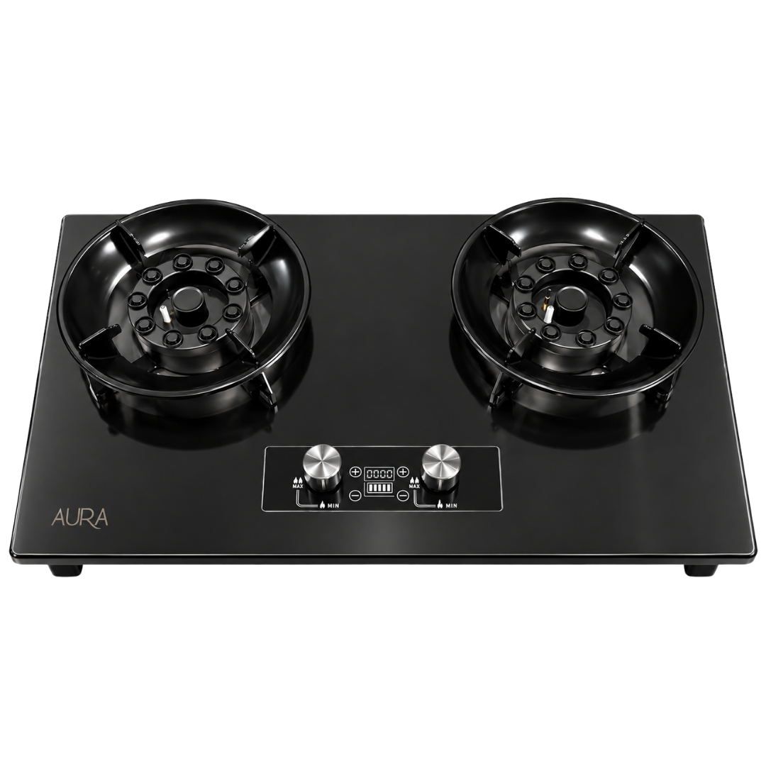 AURA BUILT IN HOB 2 BURNER GAS BLACK